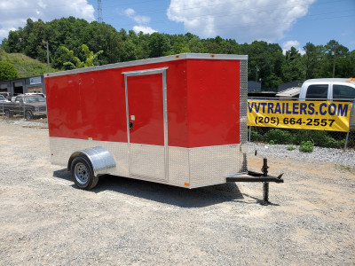 6x12 Red Enclosed Trailer