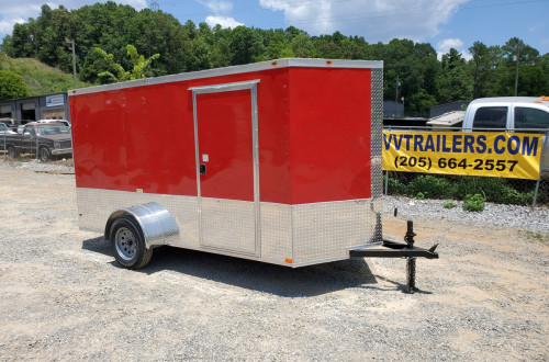 6x12 Red Enclosed Trailer