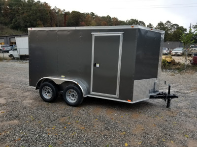 7x12 Charcoal Enclosed Tandem Axle Trailer