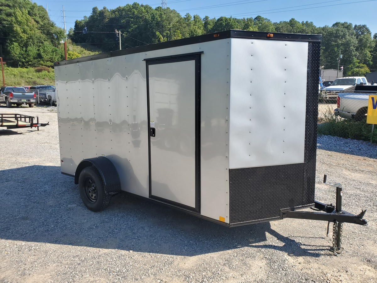 6x12 Black Out Silver Enclosed Trailer